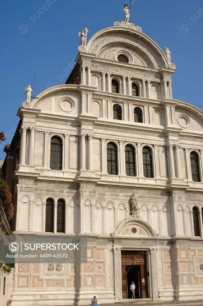 Italy. Venice. St. Zacharias church. 15th-16th centuries. Facade.