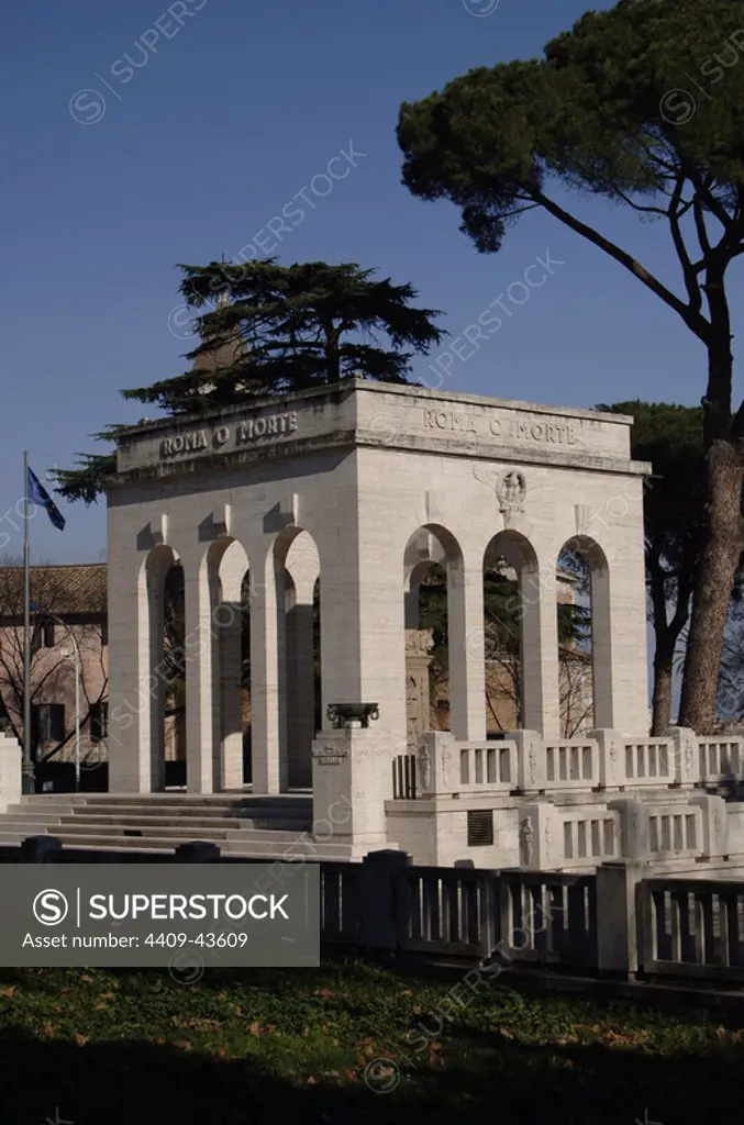 Italy. Rome. Gianicolense Mausoleum, erected in honor of fallen patriots during the Italian Unification. 20th century.