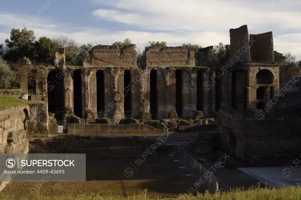 Italy. Hadrian's Villa. Imperial Villa built by Emperor Hadrian (76-138). 2nd century. Praetorium. Tivoli.