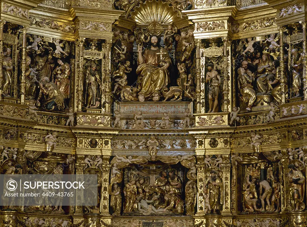 Spain. Cathedral of Saint Dominic of la Calzada. Altarpiece by Damia Forment. 1537 - 1539. Detail.