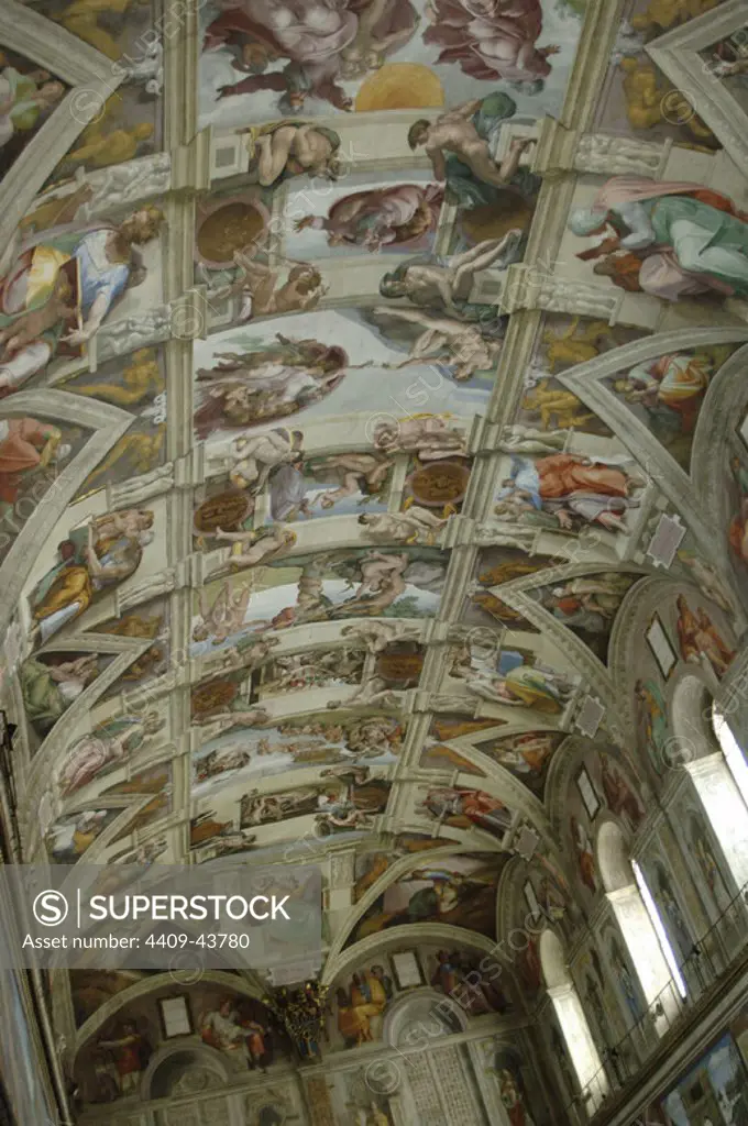 Michelangelo (1475-1564). Sistine Chapel. Ceiling, 1508-1512. Detail. Vatican Museums. Vatican City.