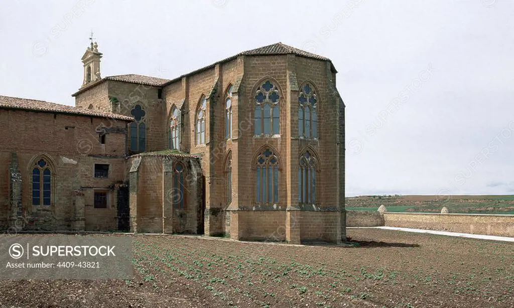Gothic Art. 13th century Spain. Cistercian Abbey of Santa Maria del Salvador began in 1236. Gothic apse. Can_as. La Rioja.