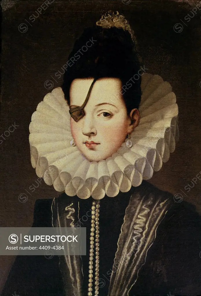 'Ana de Mendoza, Princess of Eboli', 16th century. Author: ALONSO SANCHEZ COELLO. Location: PRIVATE COLLECTION. Sevilla. Seville. SPAIN. EBOLI PRINCESA DE. MENDOZA DE LA CERDA ANA. PASTRANA DUQUESA DE.