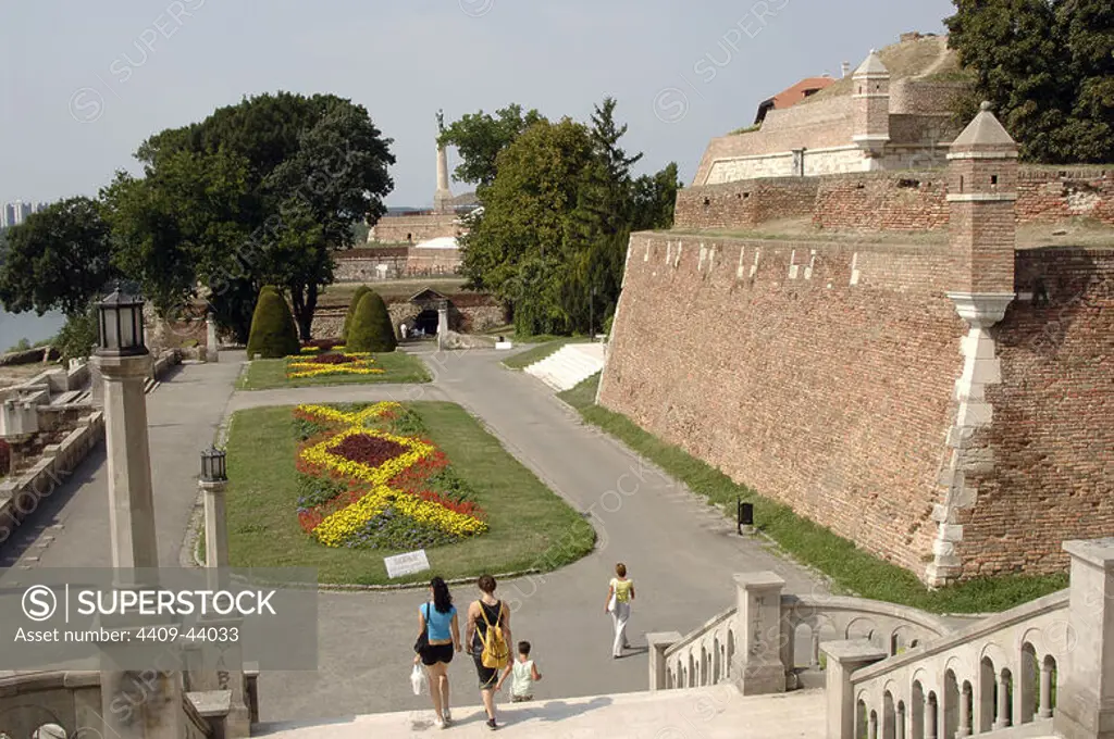 Serbia. Belgrade. Kalemegdan Fortress, built by Stefan Lacarevic in 14th century. Rebuilt in the 18th century by the Austrians.