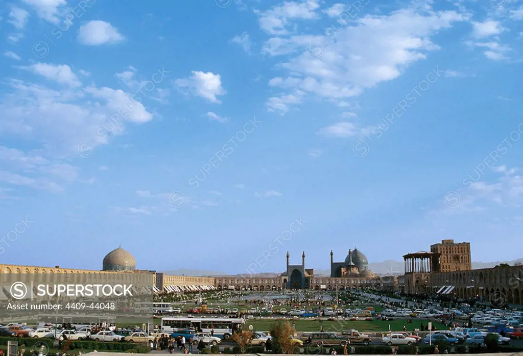 Islamic Republic of Iran. Isfahan. Imam Khomeini Square, built in 1612 by order of Shah Abbas I. In 1979 he was declared a World Heritage Site by UNESCO.