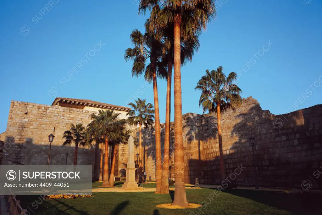 Spain. Extremadura. Alcazaba of Merida. Moorish fortification built by Abd ar-Rahman II in the 9th century. Walls.