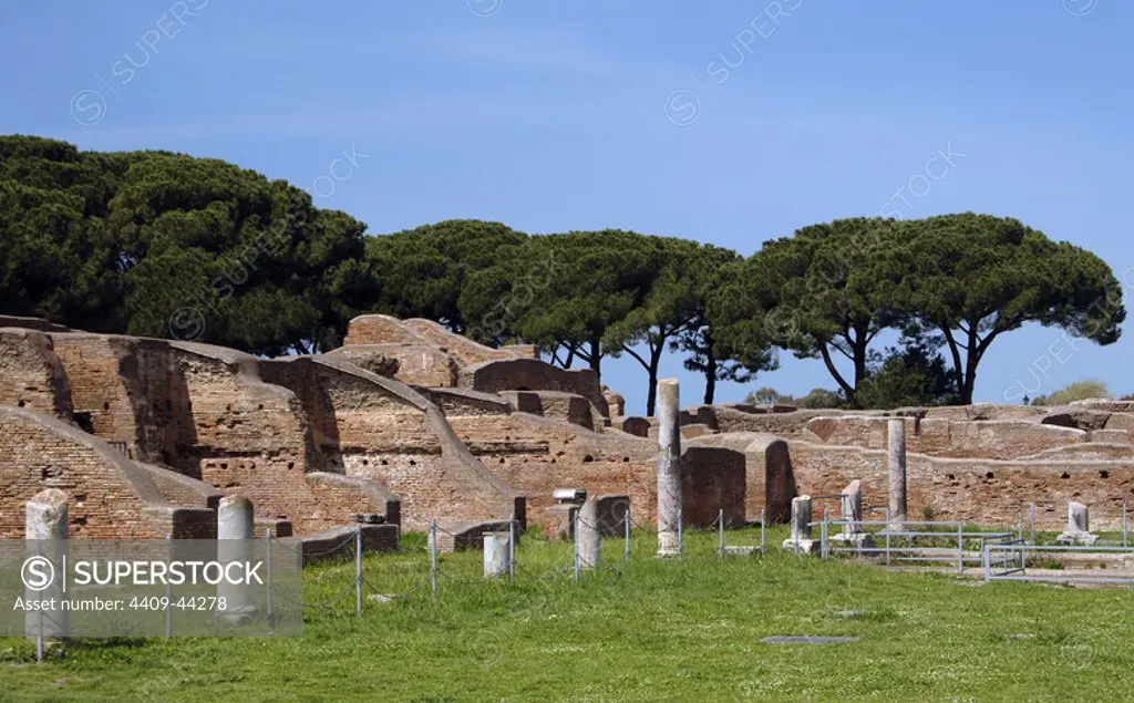 Ostia Antica. Baths of Neptune. 1st - 2nd centuries AD. Palaestra. Italy.