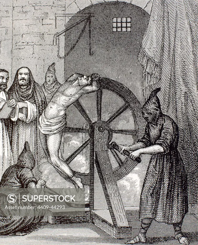 Inquisition. Instrument of torture. Wheel of Fortune.