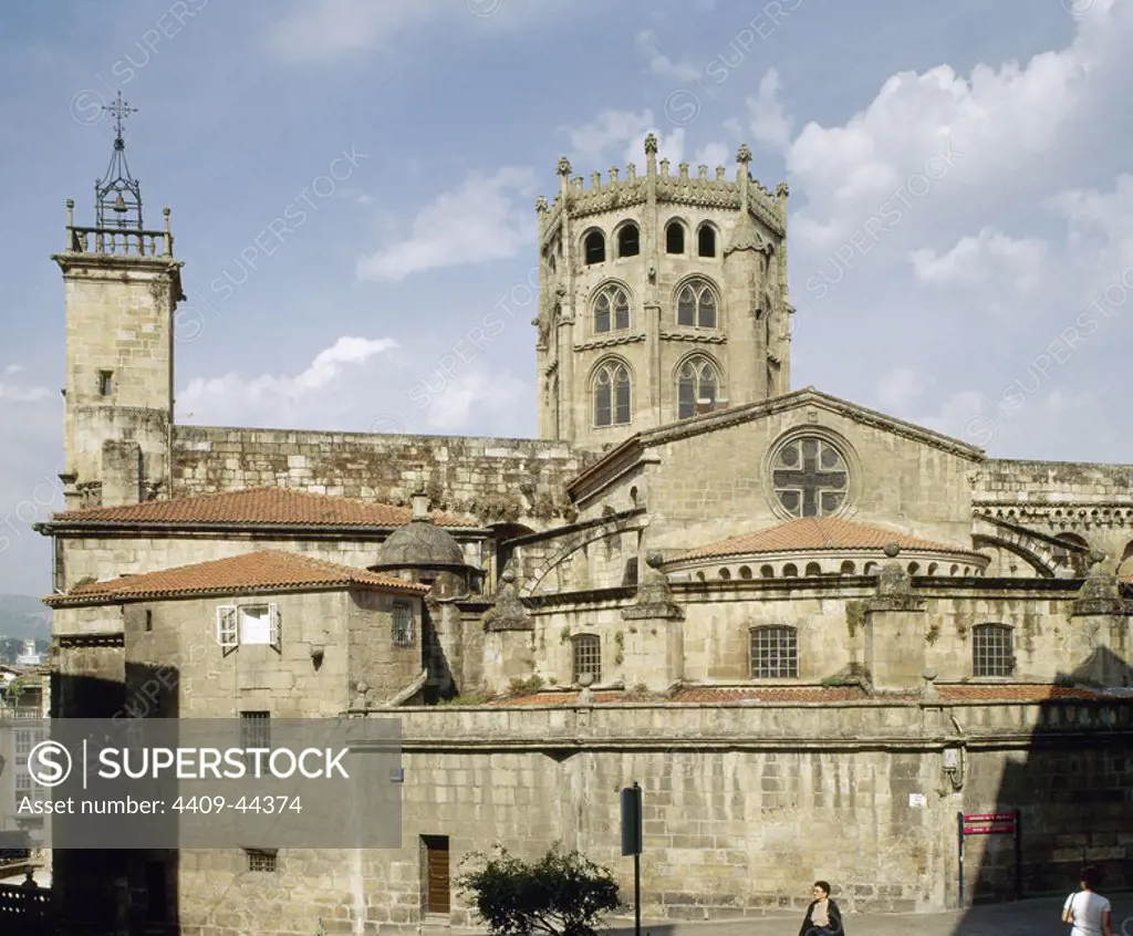 Spain. Galicia. Orense. East side of the Cathedral with dome (15th century).