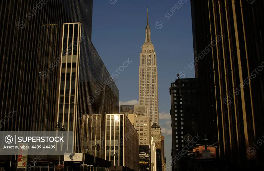 United States. New York. Empire State Building, built between 1929 and 1931 by William Lamb.