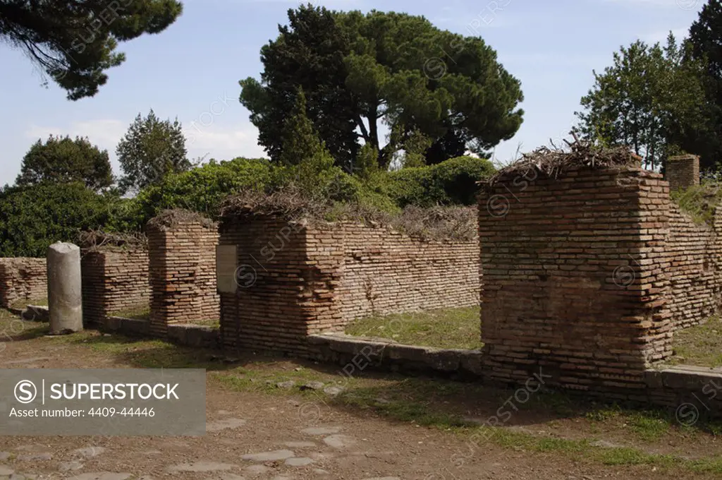 Ostia Antica. Building of the Augustales. 2nd century AD. Italy.