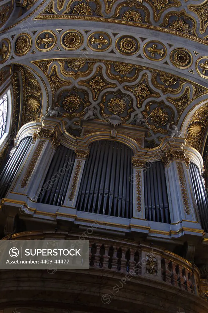 Italy. Rome. Church of St Louis of the French. Organ. Built by Joseph Merklin (1819-1905) in 1880.