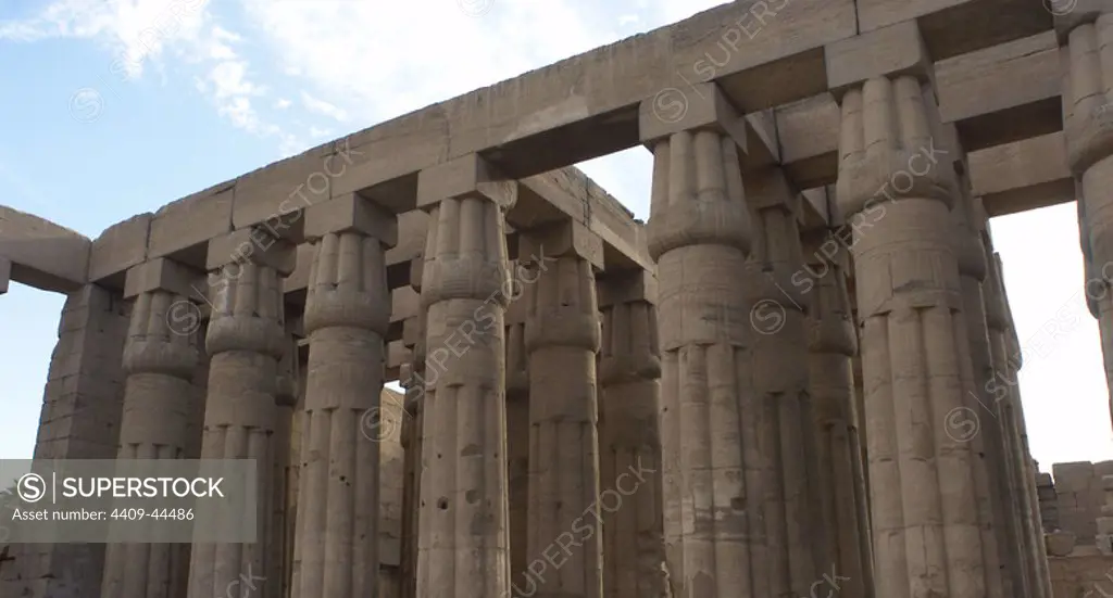Egypt. Luxor Temple. Hypostyle Hall. New Kingdom. Thebes.