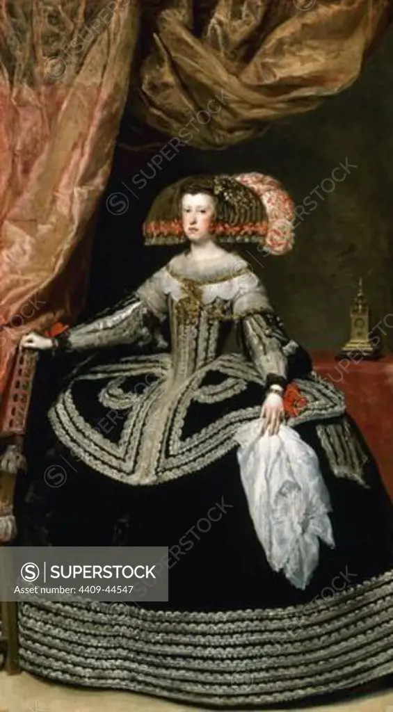 Mariana of Austria (1634-1696). Queen of Spain (1649-1665) and regent for his son Charles II (1665-1675). Portrait by Diego Vela´zquez de Silva (1599-1660). Museo del Prado. Madrid. Spain.