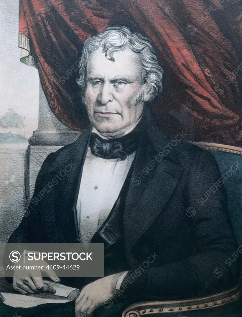 TAYLOR, Zachary (Montebello,1784-Washington,1850) Militar y político estadounidense. Fue elegido presidente en 1848. Propuso la integración de California (abolicionista) en la Unión.