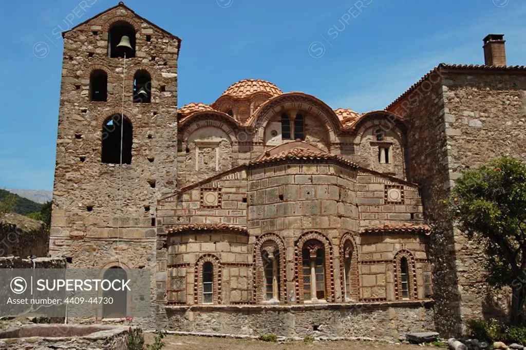 Greece. Mystras. The Cathedral or Metropolitan Church of Aghios Dhimitrios. Was built by the first Paleologue ruler between 1270 and 1292 and is the oldest of Mystras's churches. The basilica was altered in the 15th century.