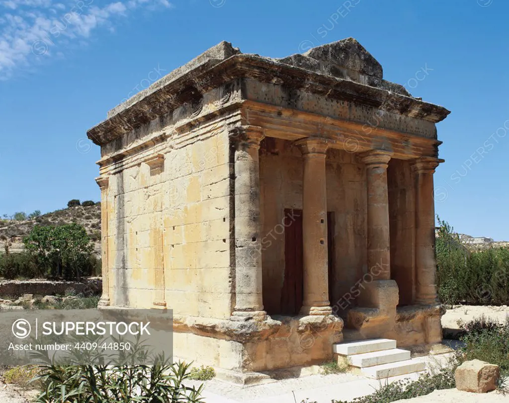 Roman Mausoleum of Fabara, dedicated to Lucius Emilio Lupo. 2nd century A.C. Aragon. Spain.