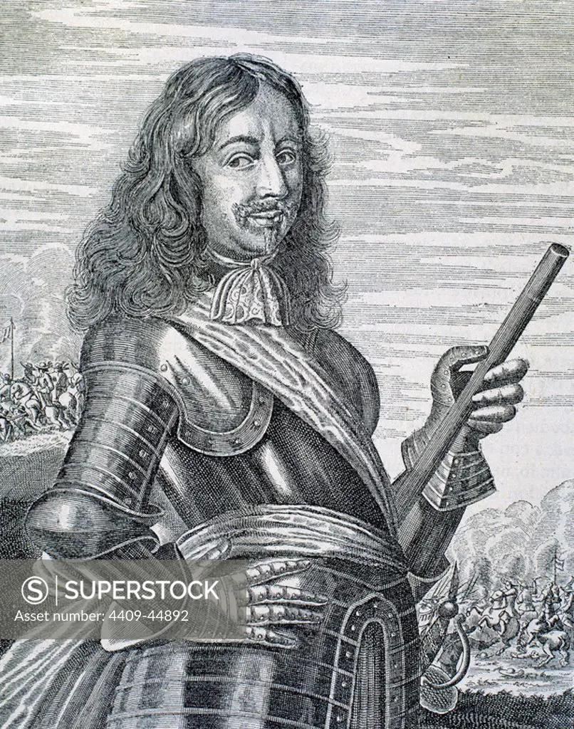Wrangel, Karl Gustav (Skokloster ,1613-R¸gen, 1676) Swedish admiral and marshal. Engraving.
