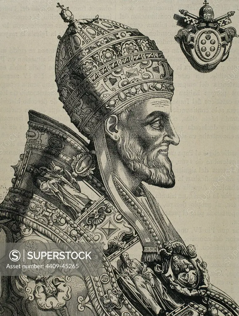 Pius IV (Milan ,1499-Rome, 1565). Italian pope, named Giovanni Angelo Medici. Engraving by N. Beatrizet.