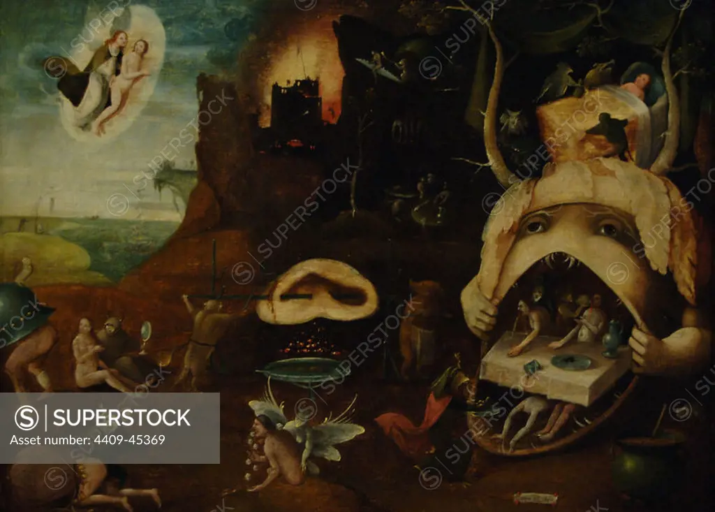 ARTE RENACIMIENTO. HOLANDA. DISCIPULO de "EL BOSCO" (HIERONYMOUS BOSCH, 1450-1516). "LA VISION DE TONDALYS", hacia 1485. Museo de Arte de Denver. Estado de Colorado. Estados Unidos.