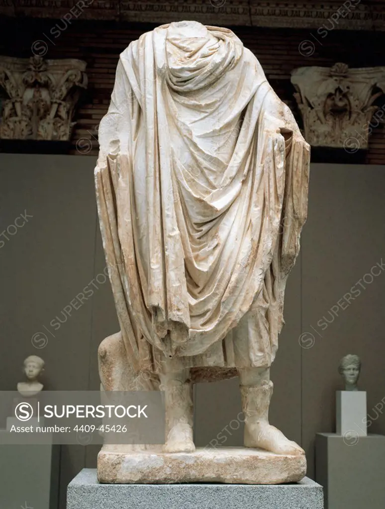 Marcus Vipsanius Agrippa (c.64/63-12 BC). Roman statesman and general. Statue. Roman forum of Merida. 1st AD. National Museum of Roman Art. Merida. Spain.