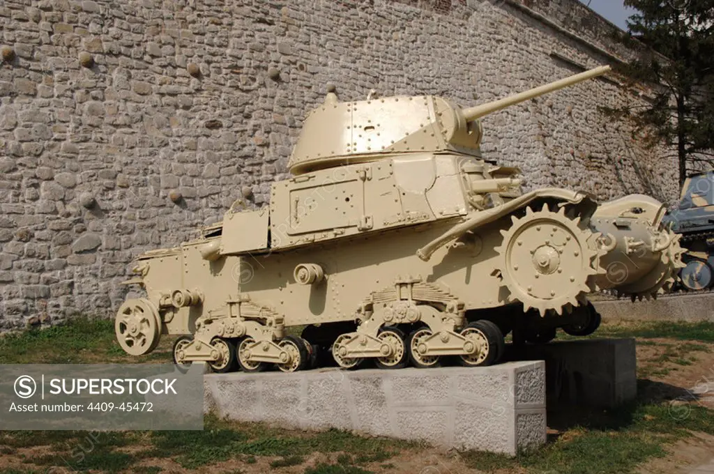 Tank exposed outside the Military Museum. German tank. Belgrade. Republic of Serbia.