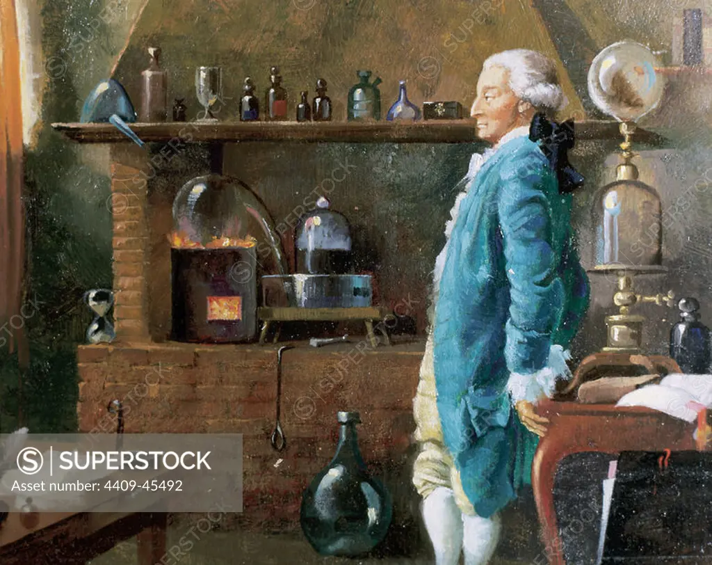 Lavoisier, Antoine Laurent (Paris ,1743-1794). French chemist.. Established the composition of the water and the basis of bioenergetics.