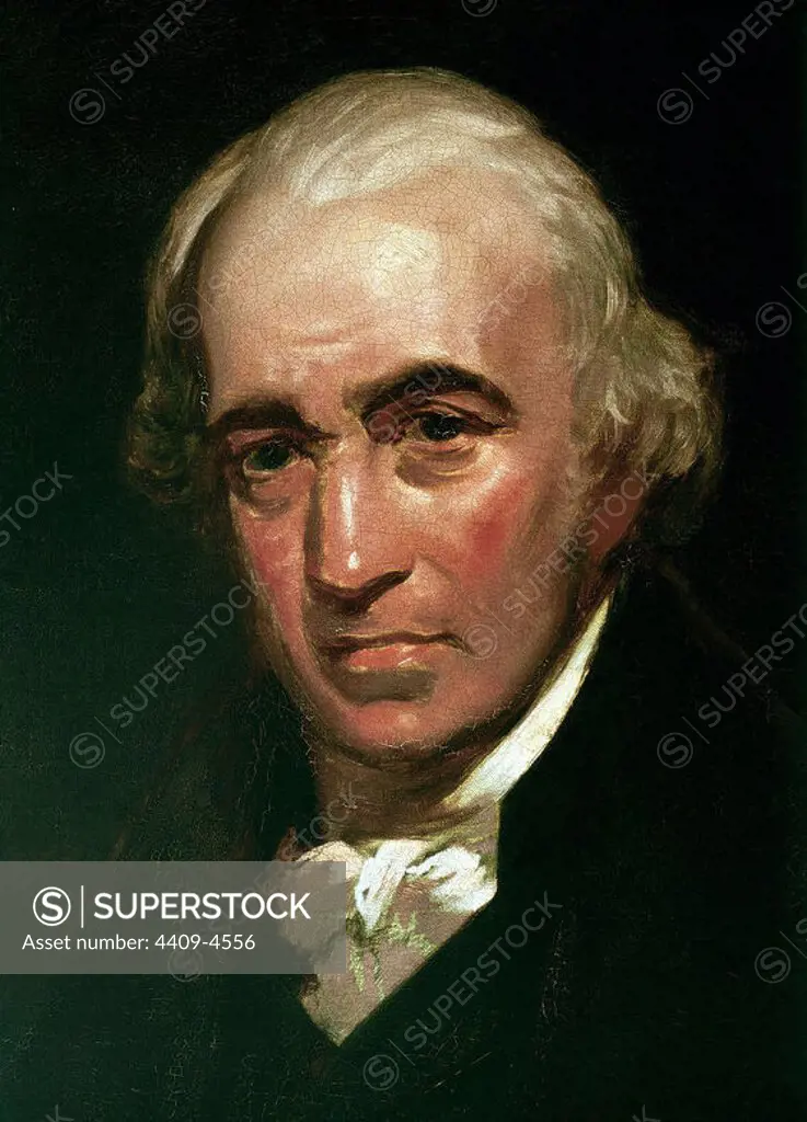 James Wat (1736-1819), Scottish inventor and engineer who improved the steam engine. London, Science Museum. Author: THOMAS LAWRENCE. Location: MUSEO DE LA CIENCIA. LONDON. ENGLAND. JAMES WATT.