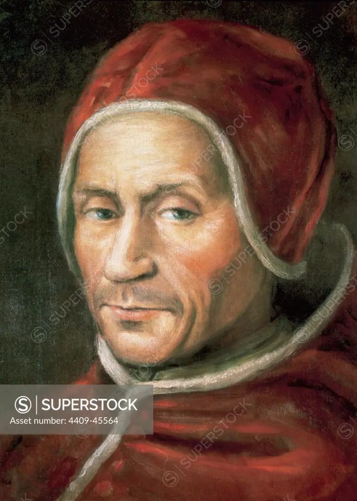 ADRIAN VI (Utrecht 1459-Rome, 1523). Dutchman Pope (1522-1523), named Adrian Florisz. Successor to Pope Leo X. Copy of the original portrait by Jan Van Scorel. Episcopal Palace. Tortosa. Catalonia.