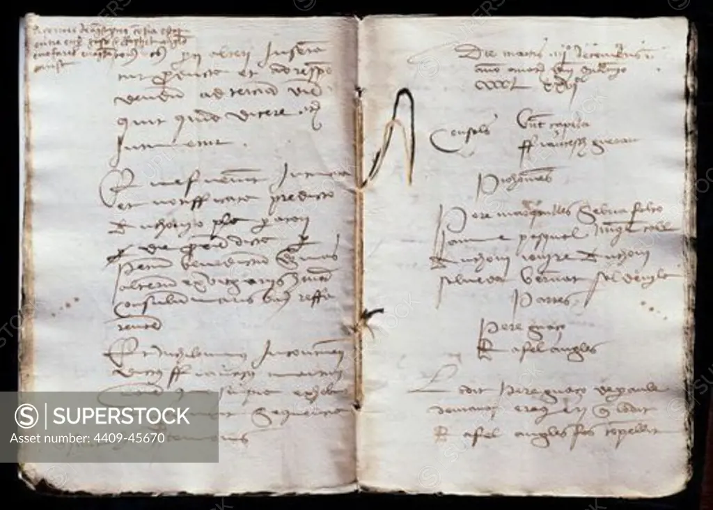 Accounts between merchants. Book. 1499. Diocesan Archive of Barcelona. Catalonia. Spain.