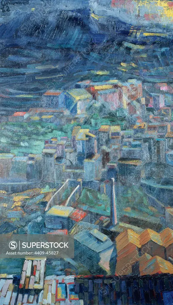 Antoni Miro (b.1944). Spanish painter. Alcoy's Landscape, 1962. Group of paintings Opera Prima (1960-1972).