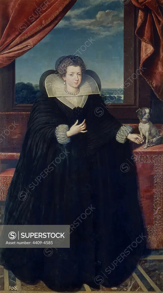 'Elizabeth of France, Spouse of Philip IV', 1615-1621, Flemish School, Oil on canvas, 193 cm x 107 cm, P01625. Author: FRANS POURBUS THE YOUNGER. Location: MUSEO DEL PRADO-PINTURA. MADRID. SPAIN. ENRIQUE IV DE FRANCIA HIJA. MARIA DE MEDICIS HIJA. ISABELLA VON FRANKREICH. ELISABETH OF BOURBON. FELIPE IV 1ª ESPOSA. FELIPE IV FAMILIA.