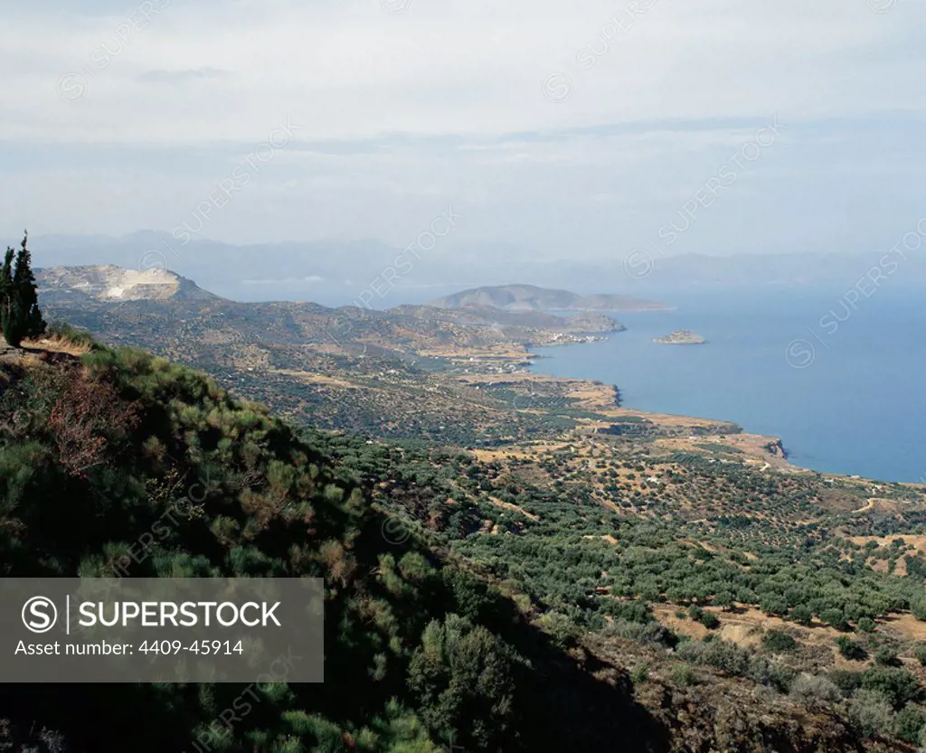 Greece. Island of Crete. Overview of the northern coast.