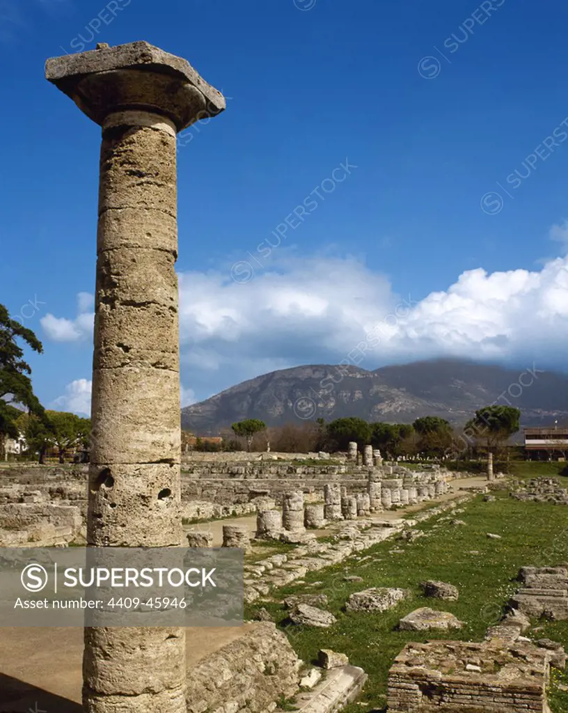 Italy. Paestum. Ruins. Campania. Southern Italy.