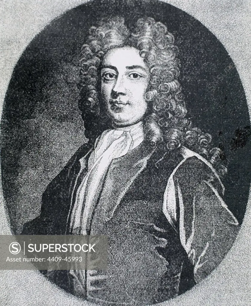 WALPOLE, Sir Robert (Houghton ,1676-London, 1745). First Earl of Oxford. English politician. Member of the House of Commons since 1701, he emerged as one of the leaders of the Whig party and served as secretary of war in 1708. Accused of corruption was expelled from Parliament and imprisoned in the Tower of London. Engraving.