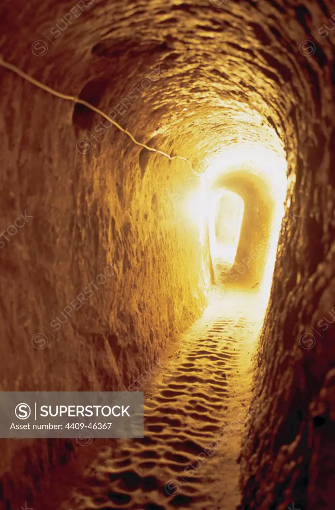 Turkey. Kaymakli Underground City. Tunnel. Cappadocia Region.