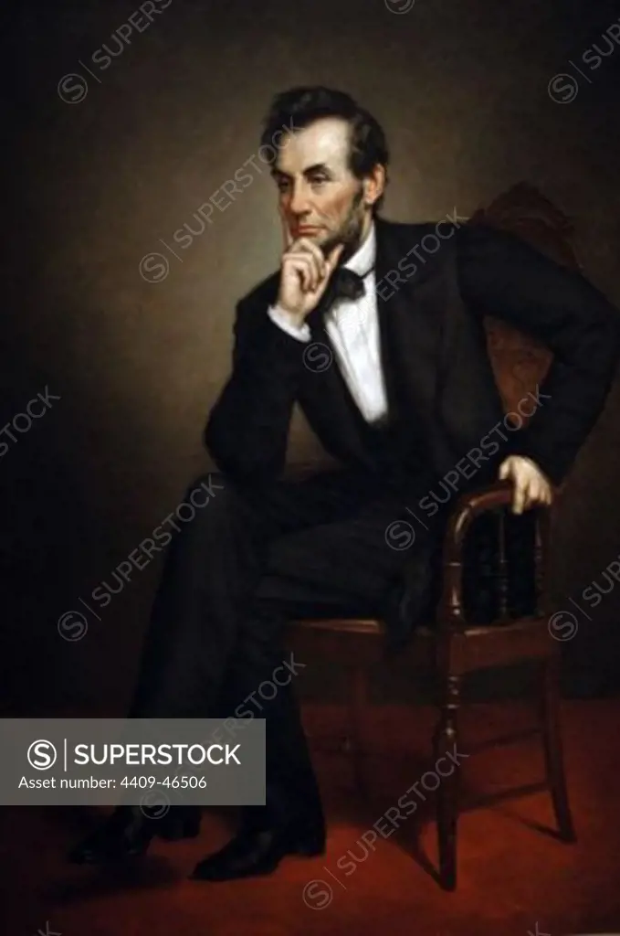 Abraham Lincoln (1809-1865). American politician. 16th President of the United States (1861-1865). Portrait (1887) by George Peter Alexander Healy (1813-1894). National Portrait Gallery. Washington D.C. United States.