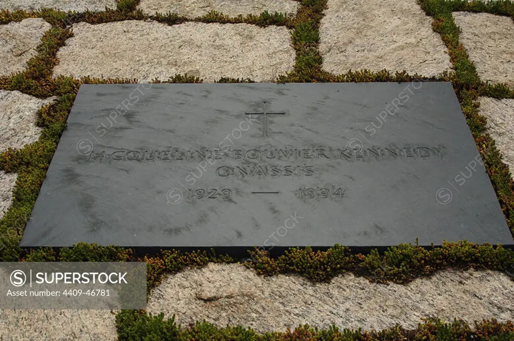 Jacqueline Bouvier Kennedy (1929-1994). Wife of President John F. Kennedy. Grave in Arlington National Cemetery. United States.