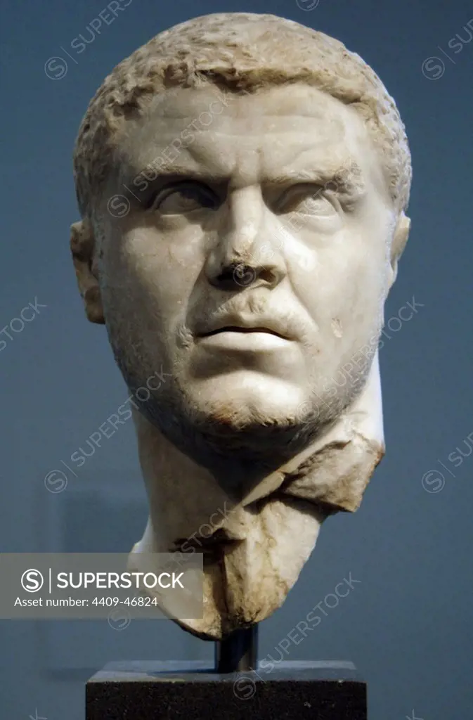 Marcus Aurelius Caracalla (Marcus Aurelius Antoninus) (186-217). Roman Emperor (211-217). Marble portrait. 3rd century. Severan period. Metropolitan Museum of Art. New York. United States.