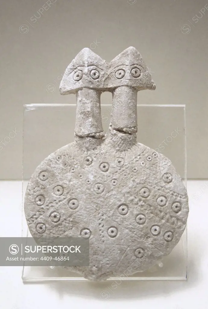 Turkey. Bronze Age. Idol. Third millennium BC. Water marble. From Beycesultan, Kultepe, Anatolia. Museum of Anatolian Civilizations. Ankara.