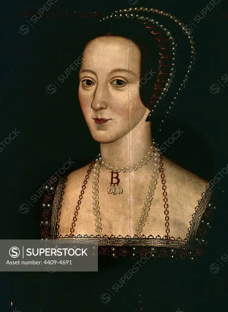 'Anne Boleyn', late 16th century, Oil on panel, 54,3 x 41,6 cm, NPG 668. Author: ANONIMO SIGLO XVI. Location: NATIONAL PORTRAIT GALLERY. LONDON. ENGLAND. ANNE BOLEYN. ENRIQUE VIII ESPOSA.