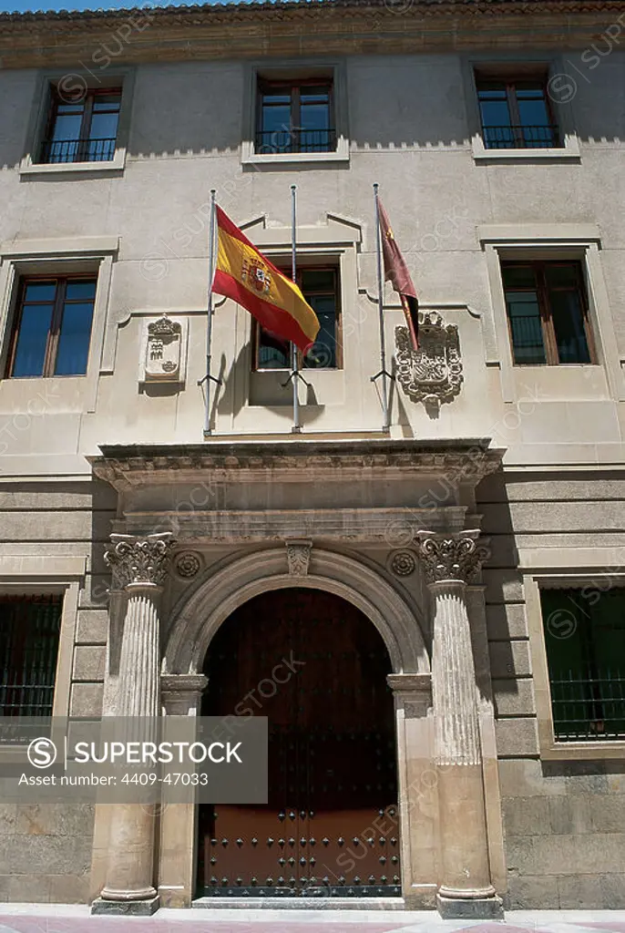 Spain. Murcia. Autonomous Government building hosted in the Saint Steven Palace (1555-1569). Facade.