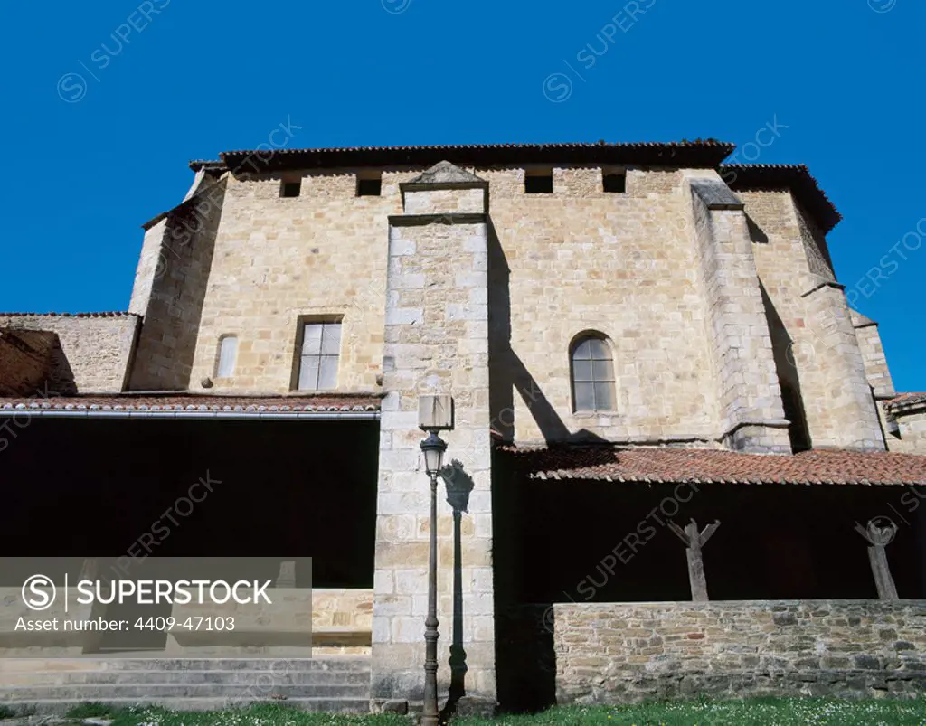 Spain. Collegiate Church of Cenarruza. 14th -15th centuries. Exterior. Basque Country.