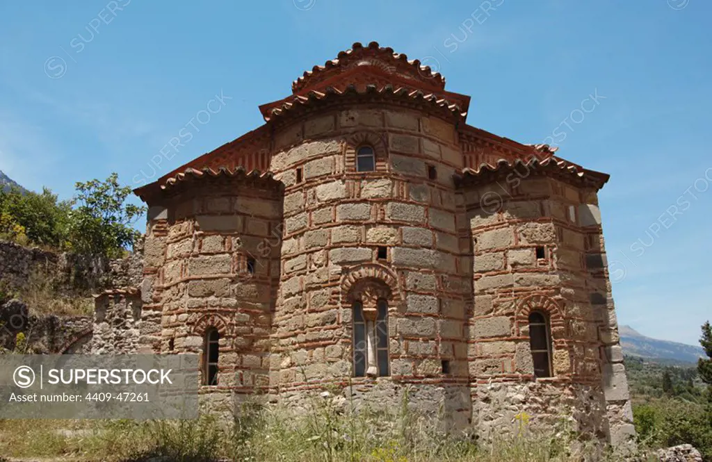 Greece. Mystras. Church of Evangelistria. Built in 14th-15th Century. Byzantine style. Ottoman Empire. Peloponnese.