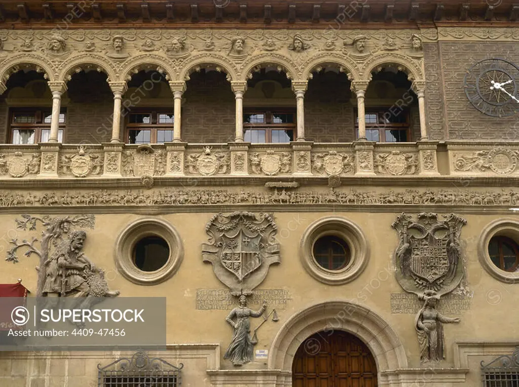 Spain. Aragon. Tarazona Town Hall. Facade. Renaissance style. 16th century.