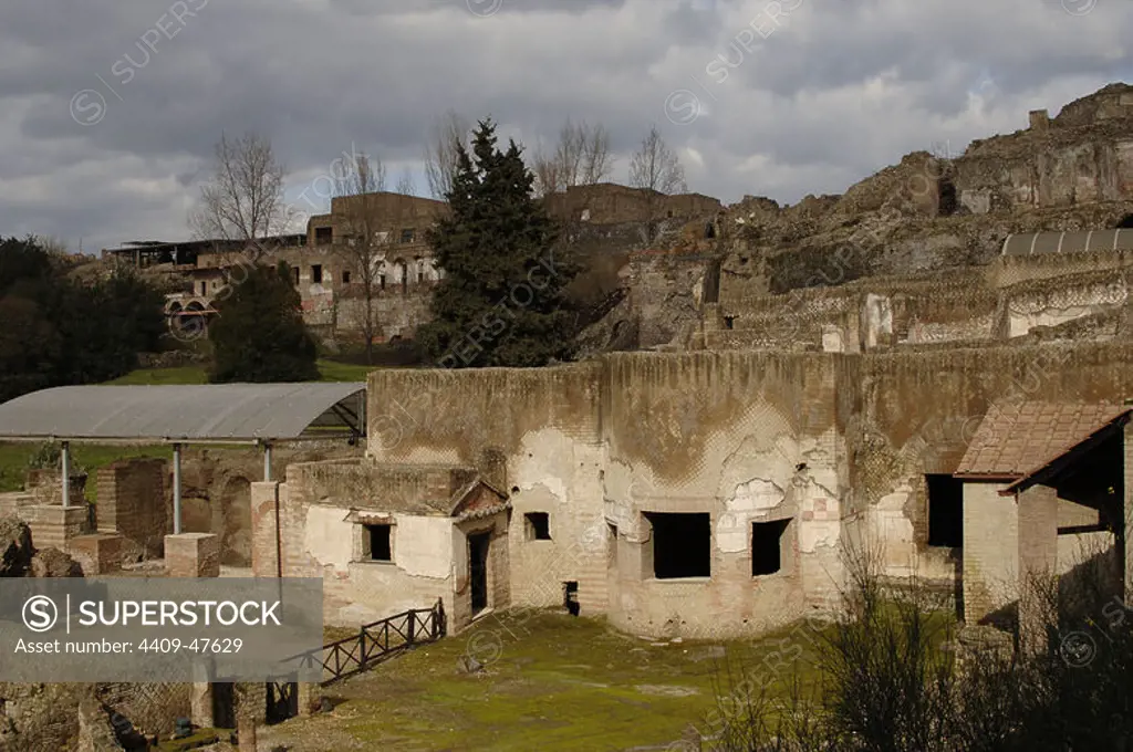 Italy. Ruins of ancient roman town-city of Pompeii.