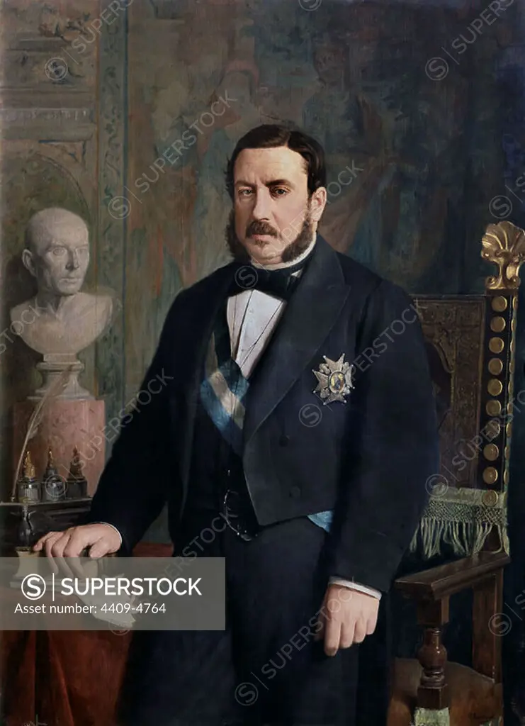 'Portrait of Luis José Sartorius, 1st Count of San Luis', 19th century, Oil on canvas, 126 x 96 cm. Author: ANTONIO MARIA ESQUIVEL. Location: CONGRESO DE LOS DIPUTADOS-PINTURA. MADRID. SPAIN. SARTORIUS JOSE LUIS. SAN LUIS CONDE DE.