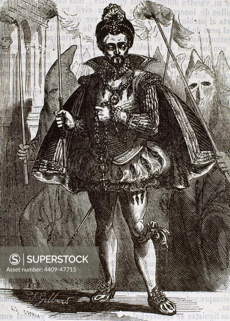 HENRY III of France (1551-1589). King of France (1574-1589). Elected King of Poland (1573), left this country to succeed Charles IX. Engraving by Ch. Gilbert.