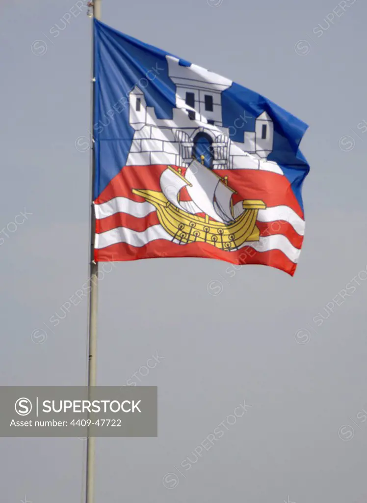 Flag of Belgrade. Serbia.