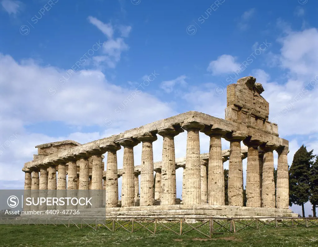Paestum. Temple of Athena. 6th century BC. Italy.